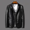 Faux en cuir masculin 2023Fashion tout beau manteau haut de gamme vêtements de cuir chaud masculin
