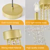 Lámparas de araña de cristal dorado de lujo, 4 luces, lámpara de techo moderna con forma de vela, accesorios de iluminación colgantes, decoración para dormitorio, pasillo, comedor