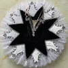 Stage Wear Bambini Gonna da balletto professionale Nero Bianco Clown Performance Abiti da ballo Pancake Tutu Ballerina Costumi di Halloween