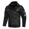 Jaquetas masculinas homens inverno à prova de vento lã quente motociclista lapela jaqueta de couro ao ar livre moda casual casaco masculino 4xl