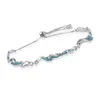 Chaîne coréenne Zircon Link Ins Bracelet pour femmes mode réglable Y2K bleu bambou joint bracelets de charme bijoux de fête cadeaux 231205