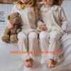 Pyjamas Kids Lounge Set Winter Pyjamas Christmas Pyjamas Family White Velvet Pijamas For Baby Girl Women pojkar Kläder Sleepwear 231202