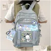 Backpacks Plecak dla dzieci Kawaii Sanrioed Kuromi My Melody Cinnamoroll Cute Cartoon Large Proca Plecaks Torba szkoła studencka DEL DHDBS