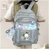 Mochilas Crianças Mochila Kawaii Sanrioed Kuromi Minha Melodia Cinnamoroll Bonito Dos Desenhos Animados Grande Capacidade Mochilas Estudante Saco Escola Drop Del Dhdbs