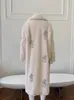 Pelliccia da donna Pelliccia sintetica Elegante Cappotto da orsacchiotto bianco da donna Alta qualità di media lunghezza Sciolto caldo lana Alpaca Profilo di capelli Giacca di pelliccia di moda 231206