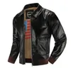 Men's Leather Faux Leather Mens Top layer Genuine Leather Jacket Military Pilot Jackets Air Force A2 Lapel Retro Rub Color Tooling Short Large Coat 231205