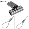 INFOF Brand 500pcs lot F6058 fishing wire crimps double oval copper tube bass fishing line connector carp fishing tackle207Z