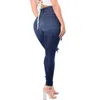 Jeans Femme Taille Haute Jeans Déchirés pour Femmes Pantalons Grande Taille Jeans Skinny Denim Boyfriend Dentelle Slim Stretch Trous Crayon Pantalon Sac