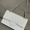 10A Mirror Quality -Umhängetaschen Klassiker 25,5 cm Schaffell Diamantgitter Klappe Beutel Designer Frauen Kettenkreuzkäure Bags Luxuries Designer Handtasche mit Kastenkalbskin