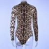 Kvinnors jumpsuits Rompers Zabrina-costume de Batterie A Col Roule Leopard Pour Femme Manches Longues Vetements de Batterie Une Piece 231206