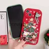 Mobiltelefonfodral Ottwn 3D Cartoon Elk Santa Claus Tree Christmas Phone Fall för iPhone 13 11 12 Pro Max 13 14 Plus X XR XS 7 8 Plus SE 2020 Cover J231206