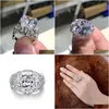 Wedding Rings Choucong Brand Luxury Jewelry 925 Sterling Sier Large Cushion Shape 5A Cubic Zircon Cz Diamond Gemstones Party Women E Dhcu7