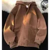 Mens Hoodies Sweatshirts Men Sweatshirt Waffle Korea Version Jacket Loose Cardigan Thicked Coat Ins Hip Hop Par Streetwear Hooded Women Clothing 231206