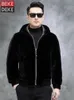 Kurtki męskie moda zimowa męska Faux Fur Płot ciepły swobodny zamek błyskawiczny Long Street Punk luksusowy luksusowa kurtka z kapturem 231205