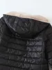 Femmes vers le bas Parkas hiver mi-longueur à capuche coton veste femmes automne léger doublure en peluche solide dames Parka lâche femme fermeture éclair vêtements d'extérieur 231206