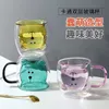 Kubki podwójne szklane szklane kubek kubek odporny na herbatę filiżanki herbat