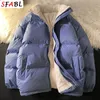 Mens Down Parkas Mens Winter Jacket Street Clothing Inflatable Solid Color Padded Womens Warm Wool Parka 231206