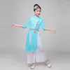 Abbigliamento da palcoscenico Vestito da ballo nazionale cinese Yangko per bambini Costume da fan per ragazza per bambini Vestito per ombrello per bambini