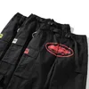 Men's Pants Vintage High Street Hip Hop Street Print Casual Multi-pocket Side Buckle Men's And Women's Cargo Pants T231206