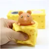 Giocattolo di decompressione Squishy animali giocattoli con tazza di formaggio Squishies topi carini spremere scoiattolo giocattolo agitato per bambini annunci sollievo ansia Bi Dh0H6