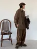 Männer Casual Hemden Jiwuus Frühling Und Herbst Japanischen Stil Retro Einfarbig Overalls Langarm Hemd Männer Frauen Lose Mantel Mode