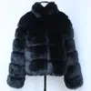 Damen Pelz Faux HJQJLJLS Winter Frauen Dicke Warme Langarm Mantel Luxus Weibliche Stehkragen Kurze Gefälschte Jacke 231206