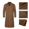 Men's Wool Winter Coat Turn-down Collar All Match Washable Simple Retro Style Men Long Woolen Peacoat For Daily Wear