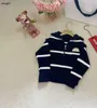 Marka bebek kazak yarım fermuarlı tasarım çocuk hoodie boyutu 100-160 Sonbahar Çocuk Tasarımcı Giysileri Örme Toddler Pullover Dec05