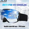 Óculos de esqui JSJM Aldult Camadas Duplas Anti-Fog Óculos de Esqui Neve Snowboard Óculos Snowmobile Óculos Esportes Ao Ar Livre Motocicleta Óculos de Esqui 231205