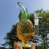 8-Zoll-Ananas-Glasbong-Recycler, schwere Rauchpfeifen, Shisha-Bongs + Glasschüssel