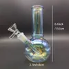 6 inch Glass Bong Hookah Rainbow Smoking Pipe Beaker Shisha Water Pipes Bong + Glass Bowl