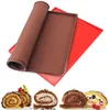 Bakningsverktyg Silikonmatta Swiss Cake Roll Roll Non-Stick Pastry Tool Macaron Pad Bakeware Tray Oven Kitchen Accessory