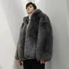 Futro męskie sztuczny zimowy styl klasyczny Soft Warm Płaszcz Długie rękaw Plus Designer Men Men Streetwear Odzież Puszysta kurtka Z67 231205