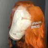 40inch 13x4 Ginger Lace Front Wig Human Hair For Women 360 Full Orange Ginger Wig Body Wave Synthetic Lace Frontal Wig Preplucked