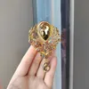 Pins Broches Água Diamante Grande Decote Oval Vintage Cristal Flor Gota de Água Decote Moda Feminina Acessórios Brilhantes Jóias Presentes 231206