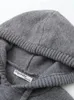 Nlzgmsj Felpe con cappuccio da donna TRAF 2024 Grigio Autunno e Inverno Maglione girocollo con lacci Giacca con cappuccio regolabile Felpa lavorata a maglia allentata 231206