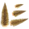 Christmas Decorations Tree Tabletop Miniature Pine Artificial Xmas For Gifts Holiday Home Decor 4PCS