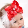 Bandane 2 pezzi per bambini fascia natalizia fiocco carino ornamento per capelli bambino cravatte copricapo natale nati fasce per capelli infantili in tessuto per ragazze