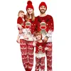Куртки, одинаковые семейные рождественские пижамы, комплект с длинными рукавами и принтом оленя и снежинки, пуловер и штаны для взрослых и детей 231206
