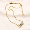 Marca de luxo designer colares banhado a ouro gargantilha pingente corrente colar para mulheres festa casamento presentes jóias acessórios
