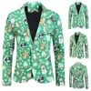 Heren Pakken Blazers 3D Kerst Jas Mannen Bloemenprint Schilderij Mode Pak Party Jas Casual Slim Fit Blazer Knoppen 231206