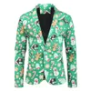 Costumes pour hommes Blazers 3D Veste de Noël Hommes Imprimé floral Peinture Costume de mode Manteau de fête Casual Slim Fit Blazer Boutons 231206