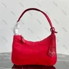 Designer-Umhängetasche, Satchel Re Edition 2000 2005, klassisches Rosa, Damen-Geldbörse, Handtaschen, Nylon-Schulter-Clutch, dreieckige Taschen, Segeltuch, luxuriöse 3-teilige Handtasche