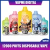 Original vapme Vape Digital box 12000 puffs Disposable E-cigarettes 20ml Vape 0 2 3 5% Rechargeable 850mAh Battery Associated Available 12000 Digital box
