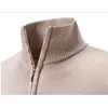 Maglione da uomo nuovo inverno peluche cerniera oversize mezza collo alto pullover maglione da uomo a maniche lunghe 814