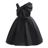 Robes de fille Robe rose et noire à super gros nœud adaptée aux enfants et aux filles une épaule filles Desis fête d'anniversaire Halloween Santa Princess 2023 nouveau 2312306