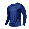 Men s Polos Quick Dry Long Sleeve Gym Running Moisture Wicking Round Neck T Shirt Training Exercise Man Clothing Sport Tops Shirt 231206