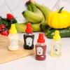 4pcs/set plastik sos sıkma şişesi mini baharat kutusu salata sosu kapları açık hava kampı barbekü aksesuarı için araçlar
