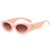 Fashion designer Miu sunglasses oval frame luxury sunglasses women's anti-radiation UV400 personality men's women's retro glasses Driving vacation seaside