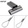 INFOF Brand 500pcs lot F6058 fishing wire crimps double oval copper tube bass fishing line connector carp fishing tackle207Z